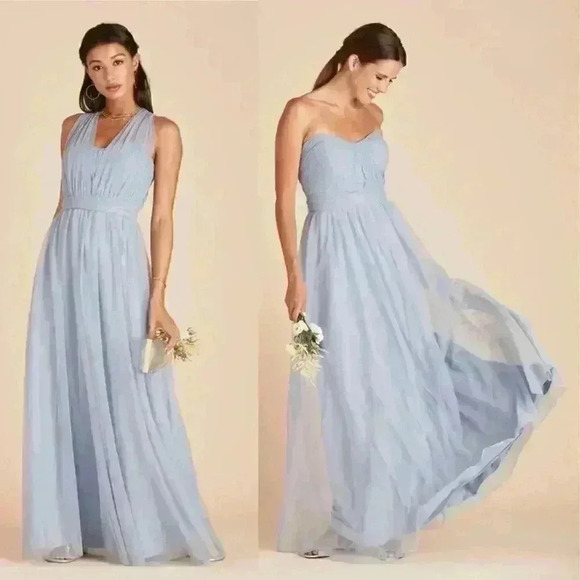 NEW! Birdy Grey CHRISTINA CONVERTIBLE DRESS in Dusty Blue Tulle Size Small - Picture 1 of 9
